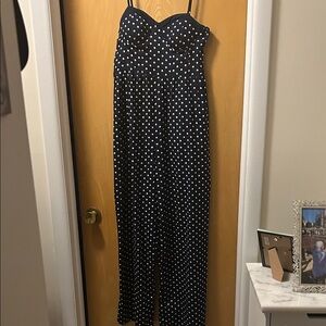 Elegant Black and White Polka Dot Jumpsuit